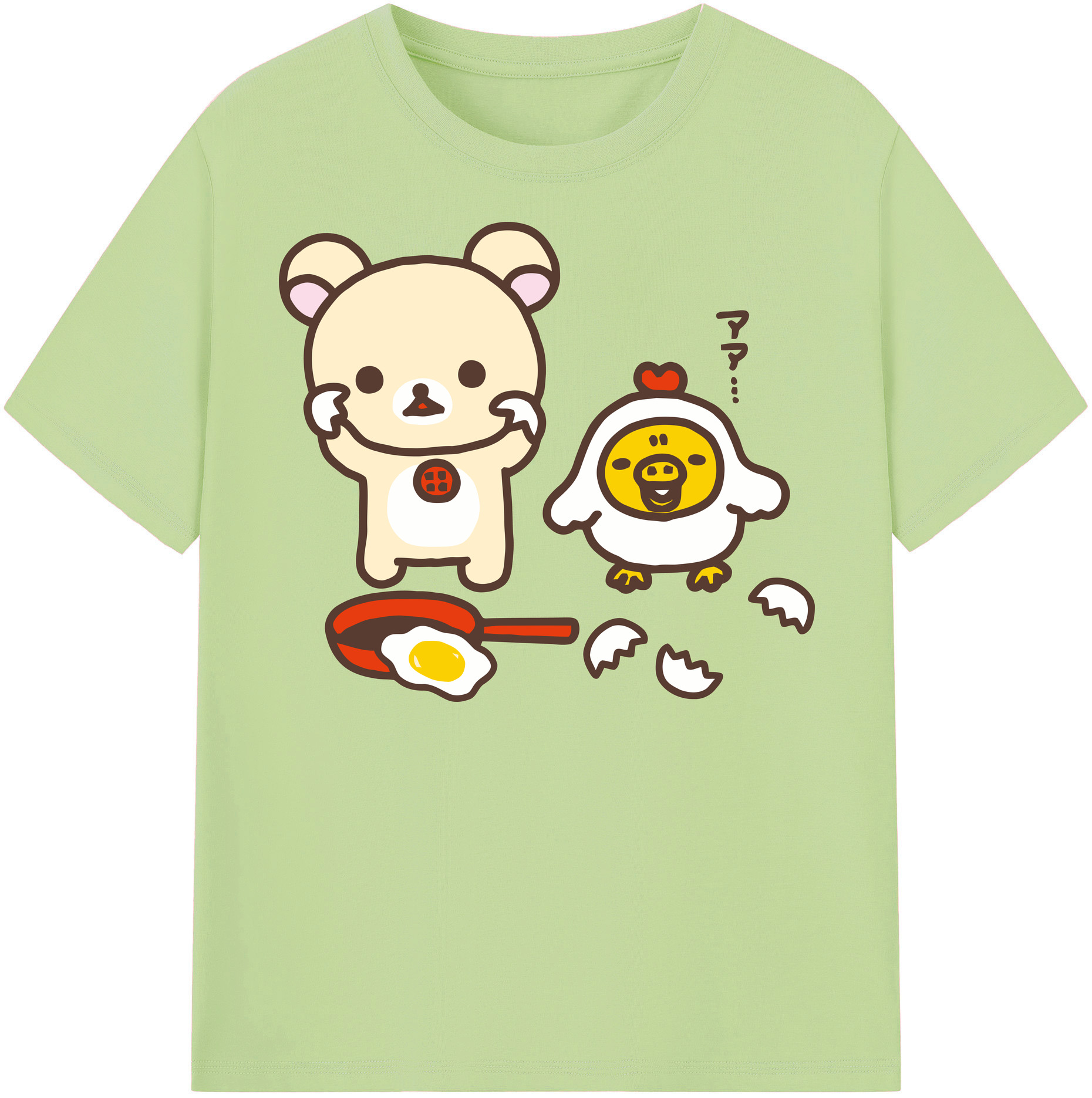 （画像用） リラックマ リラックマ キイロイトリ Rilakkuma Korilakkuma Kiiroitori 綿100％半袖Tシャツ（フロントプリント）